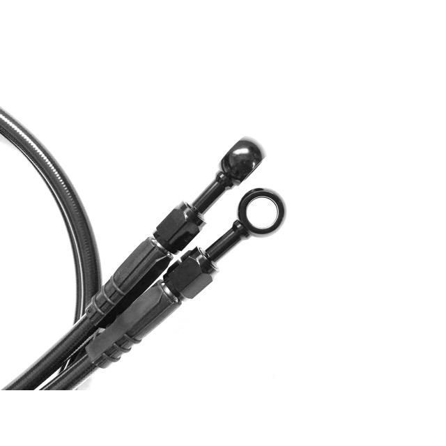 ゼファー400 χ フロント リア ブラックメッシュブレーキホース 3本