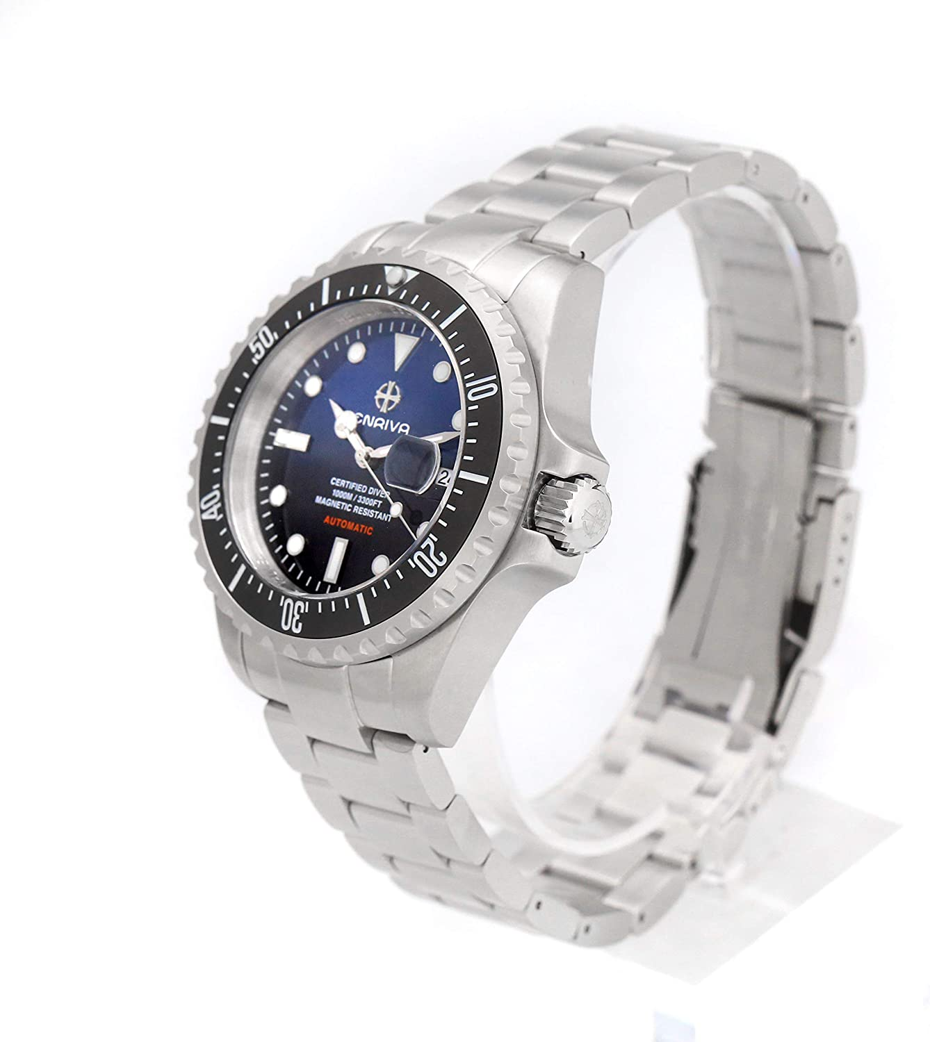 【ウォッチ】 ENRIVA ダイバーズウォッチ 自動巻き腕時計 オートマティック 日付表示 100ATM，ブルー