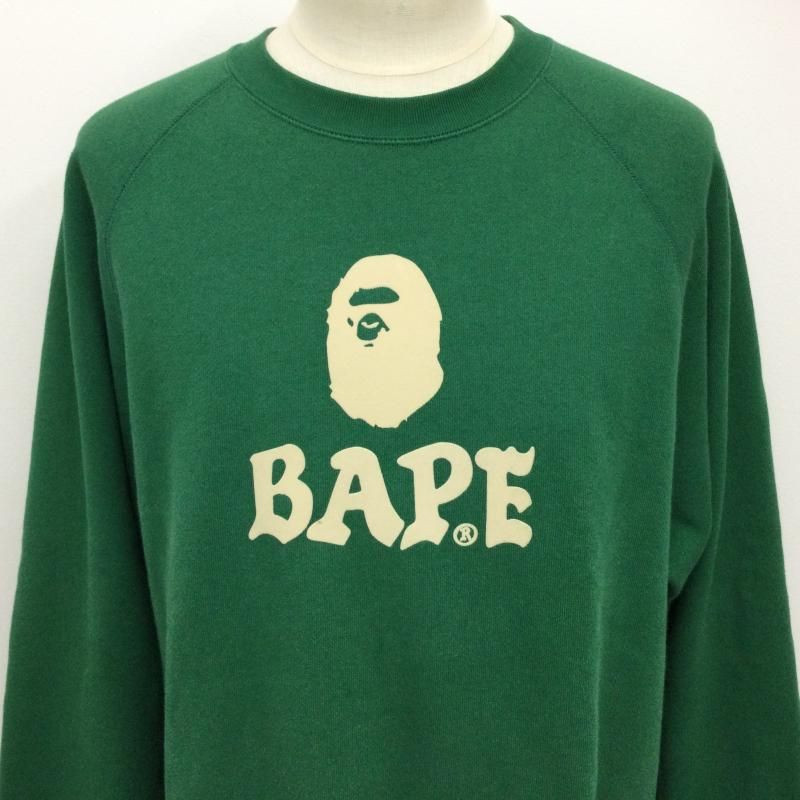 A BATHING APE アベイシングエイプ トレーナー 長袖 RELAXED FIT CREWNECK SWEATS ロゴワッペン 長袖 スウエット トレーナー