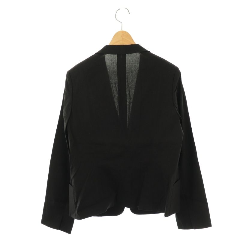Aquascutum ブラックレザー テーラードジャケット アクアスキュータム AQUASCUTUM リネンテーラードジャケット 1B