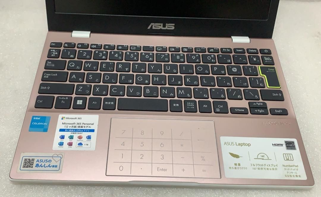 ②ASUS ノートパソコン ローズピンク E210KA-GJ03PWS Amazon.co.jp: ASUS ノートパソコン E210KA (Celeron N4500 4GB