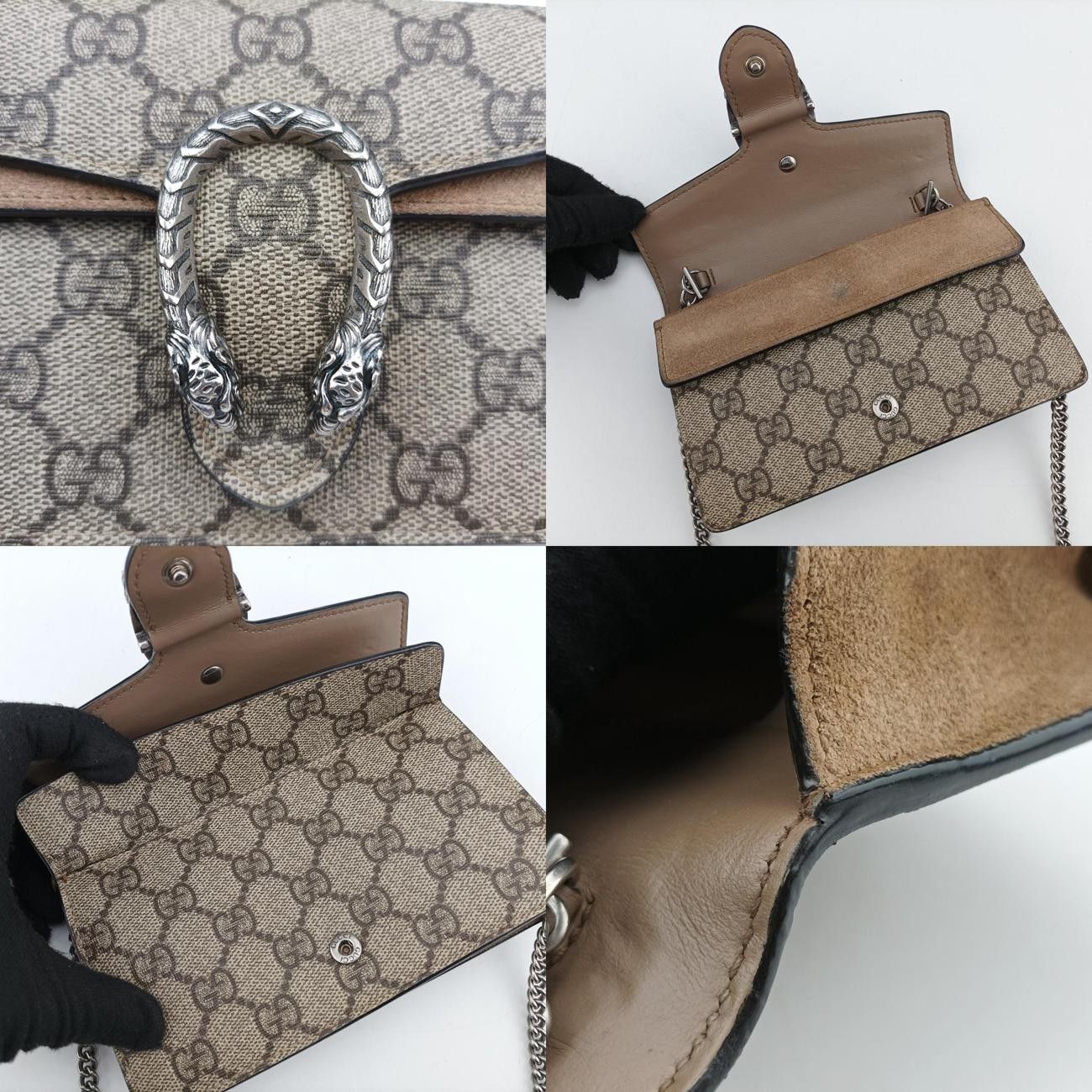 グッチGucciディオニュソスベージュ×ブラウンPVCコーティングキャンバス ×