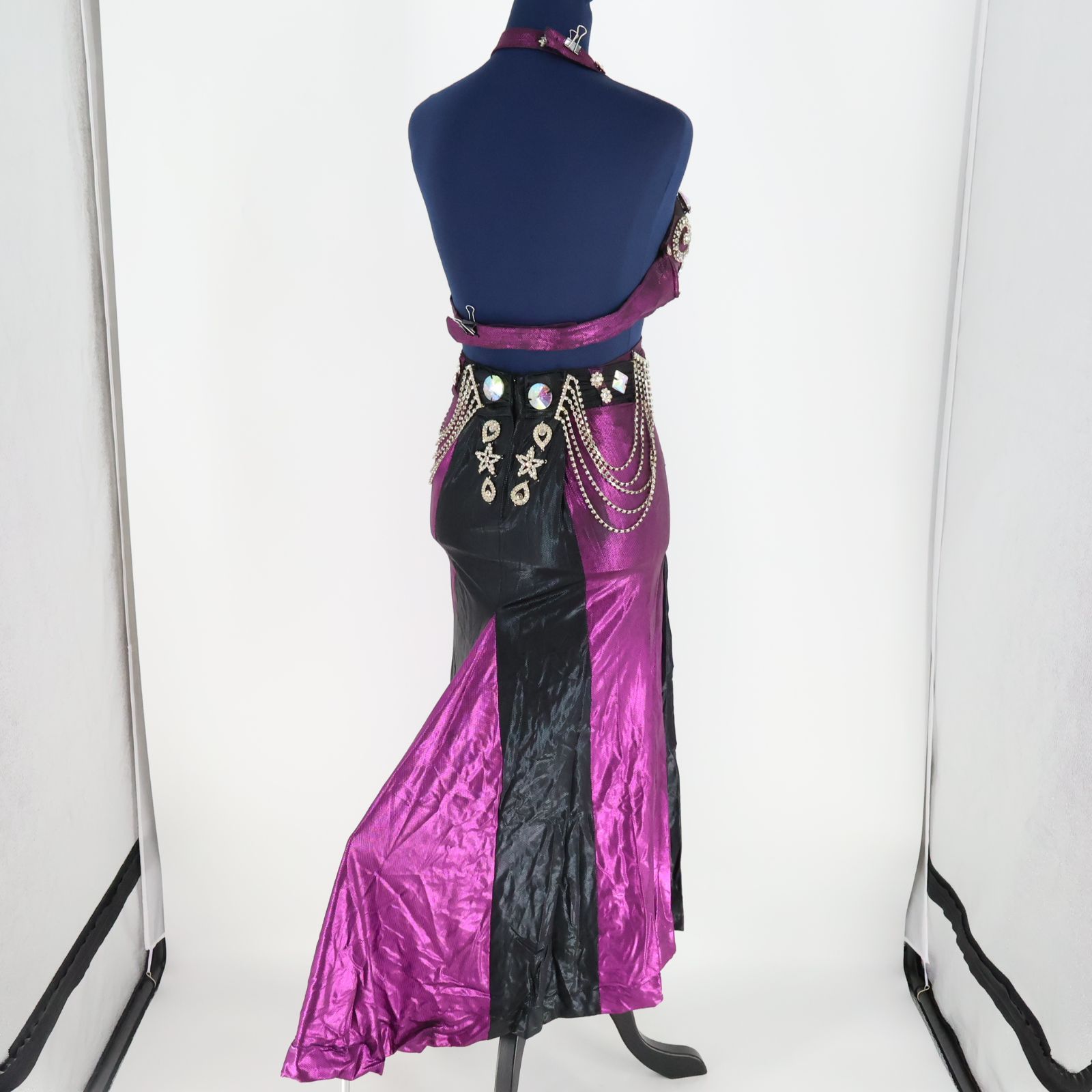 ベリーダンス用 オリエンタル衣装】ブラック×パープル