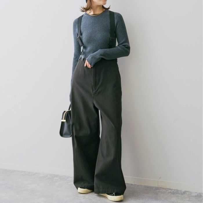 Spick - Span スピックアンドスパン 25030200308010 サスペンダー付きワーカーパンツ レディース ブラック 36