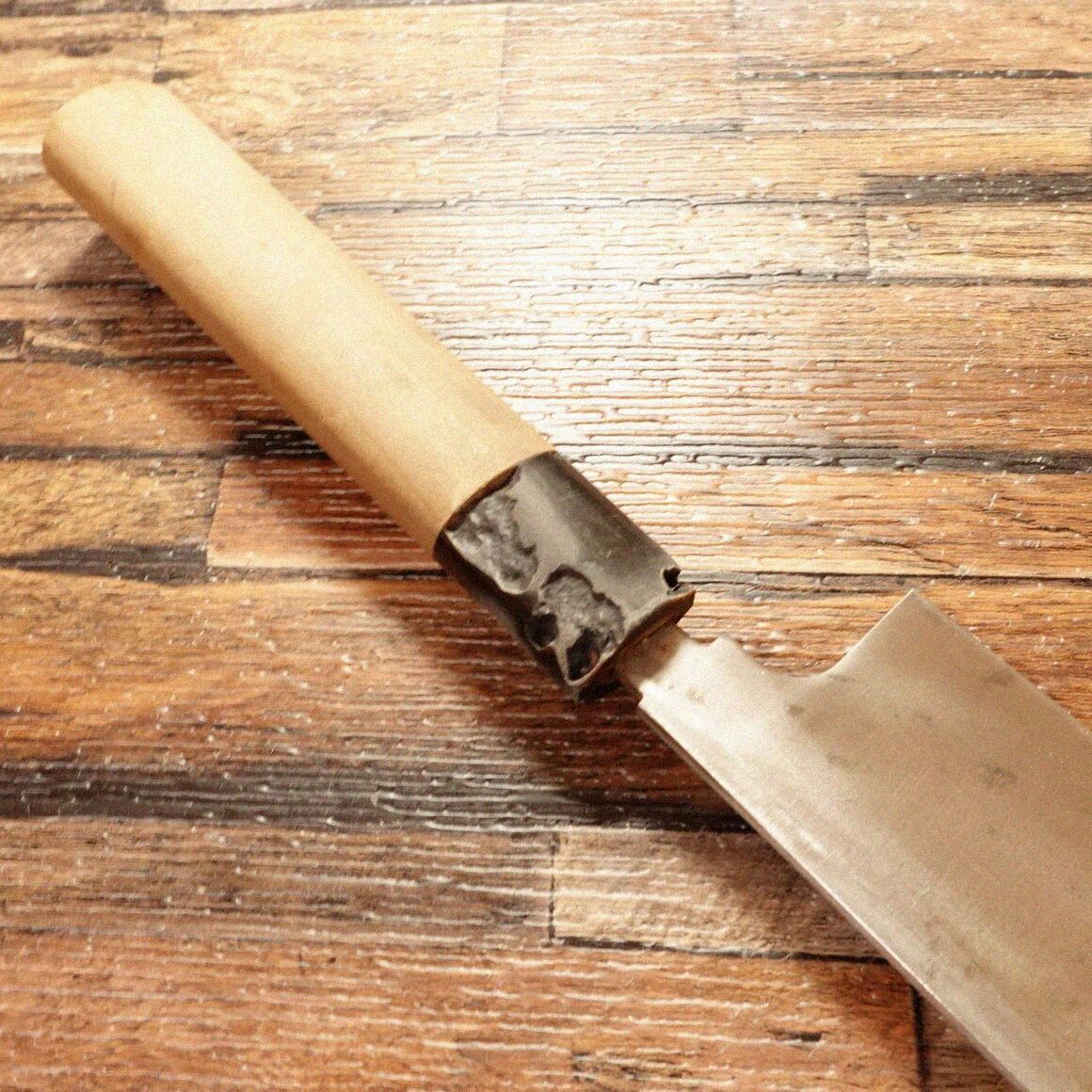 杉本 薄刃包丁 研ぎ済 水牛柄 片刃 菜切り 虫食いあり 185mm SKLAD-KIRPICHA_RU