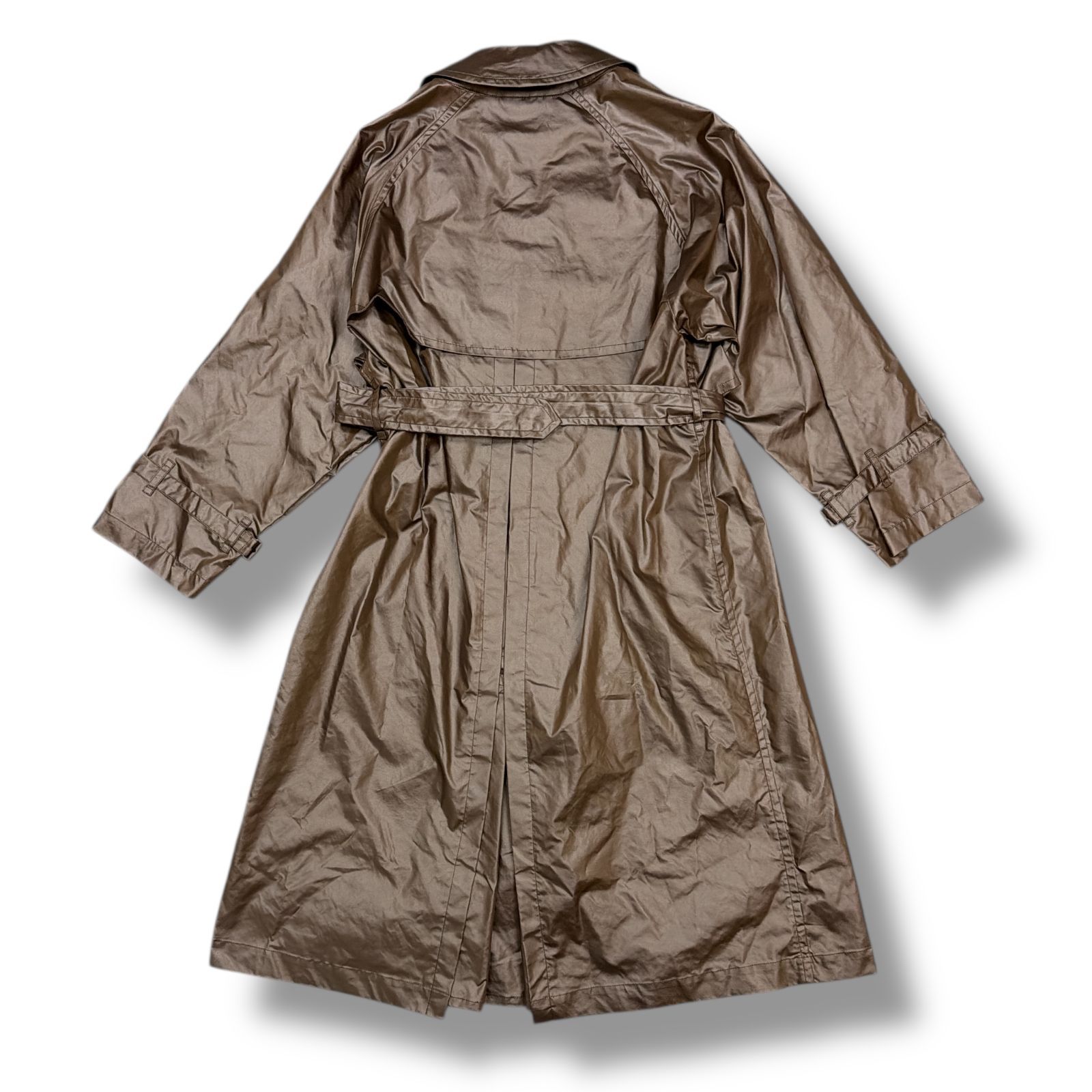 参考上代90200円 YOKE 24AW LEATHER-LIKE TRENCH COAT レザーライクトレンチコート ヨーク YK24FW0760C ブラウン 1 99241A5