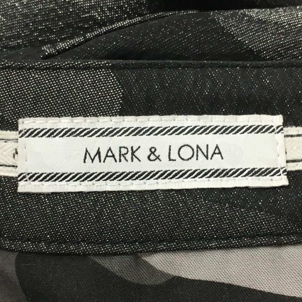 超 マークアンドロナ パンツ 黒×グレー カモフラ スカル ラメ サイドライン レディース S ゴルフウェア MARK＆LONA LLC-HASEGAWATOSO_COM