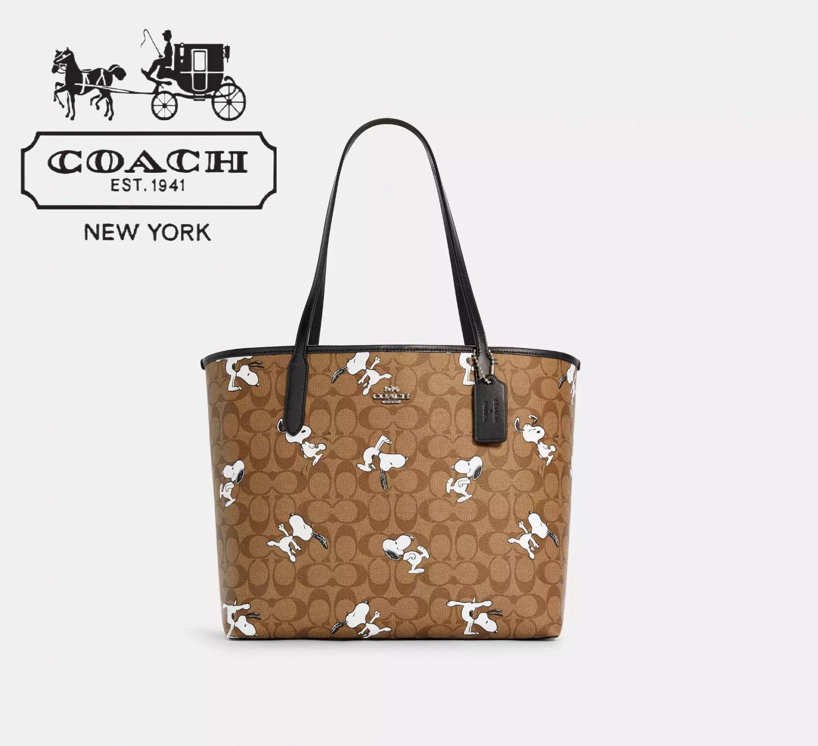 コーチ新品【COACH X PEANUTS】シティ トートバッグ・シグネチャー キャンバス・スヌーピー プリント - メルカリ