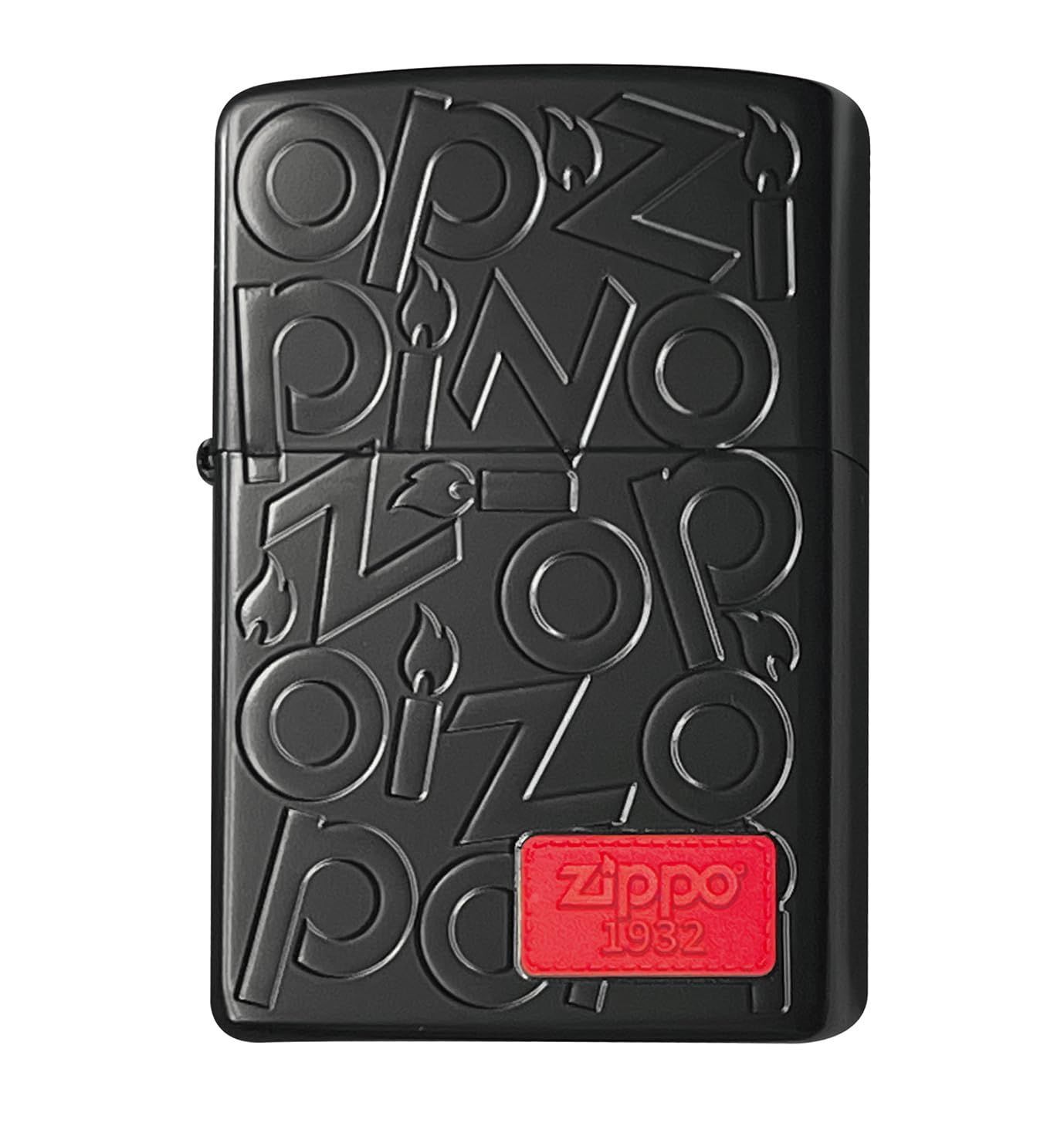 レッド ZIPPO ジッポー BK-LOGORED マットブラック プレゼント シンプル レッド