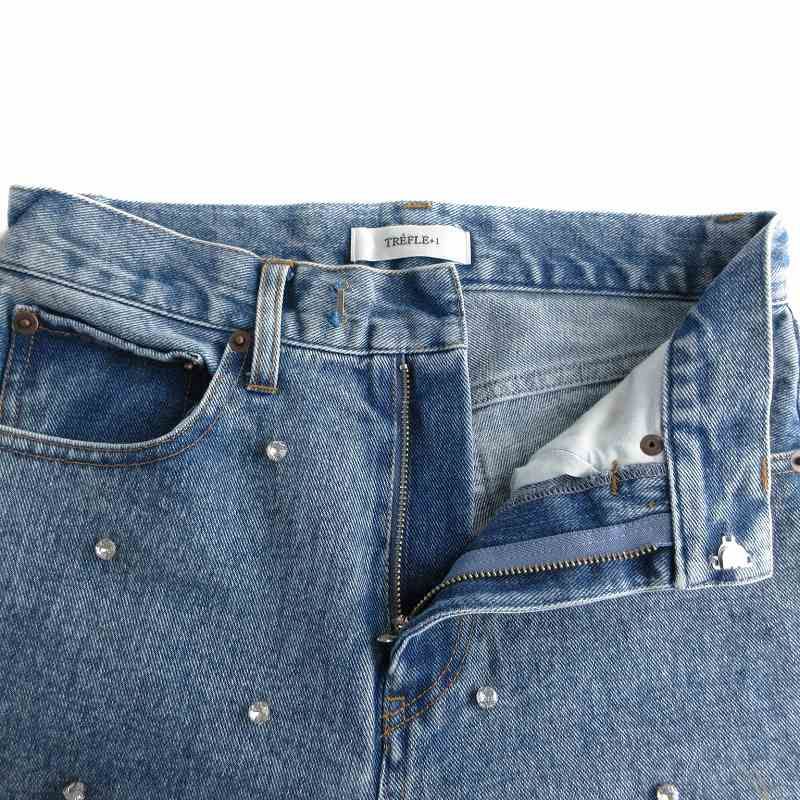 トレフルプラスワン TREFLE＋1 ドットビジューデニム ジーンズ パンツ  