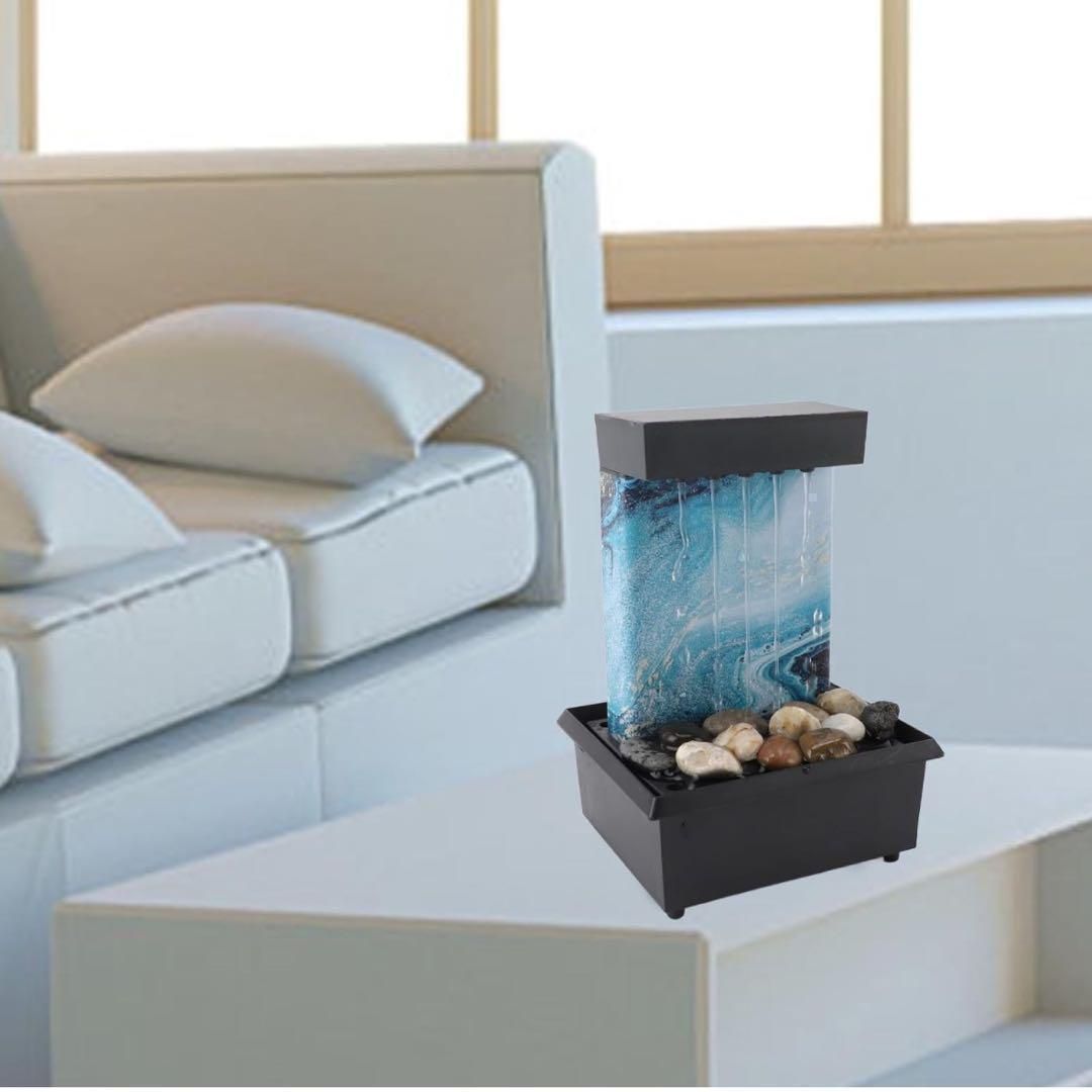 卓上噴水 デスクトップ噴水 不規則な石 LEDライト付き 工芸品