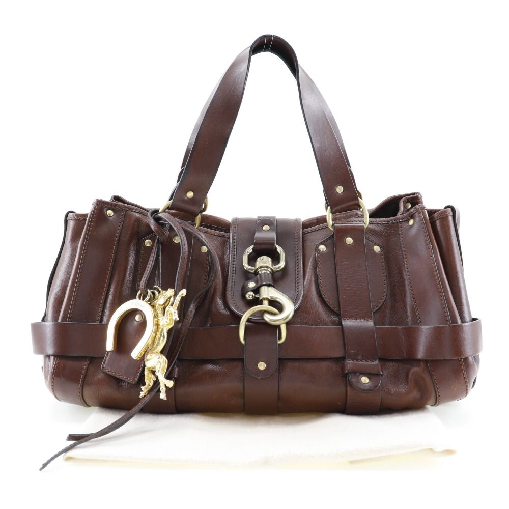 Chloe】クロエ ケララ ホースチャーム レザー 茶 レディース