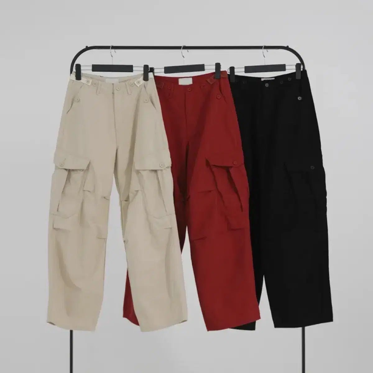 OOTJ カーゴ コットン パンツ 黒