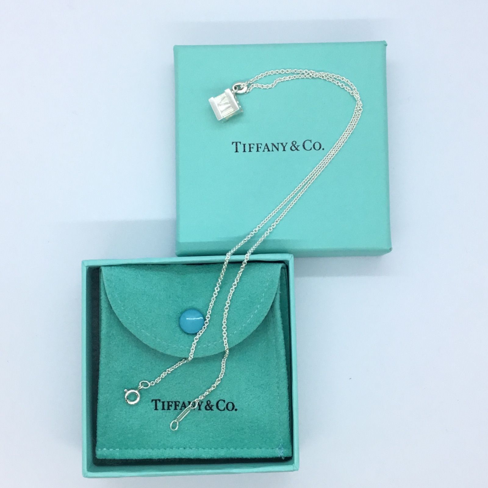 希少TIFFANY ティファニー アトラスネックレス磨き仕上済ヴィンテージ品 ◇ 希少 TIFFANY&Co. ティファニー ／ アトラスキューブ