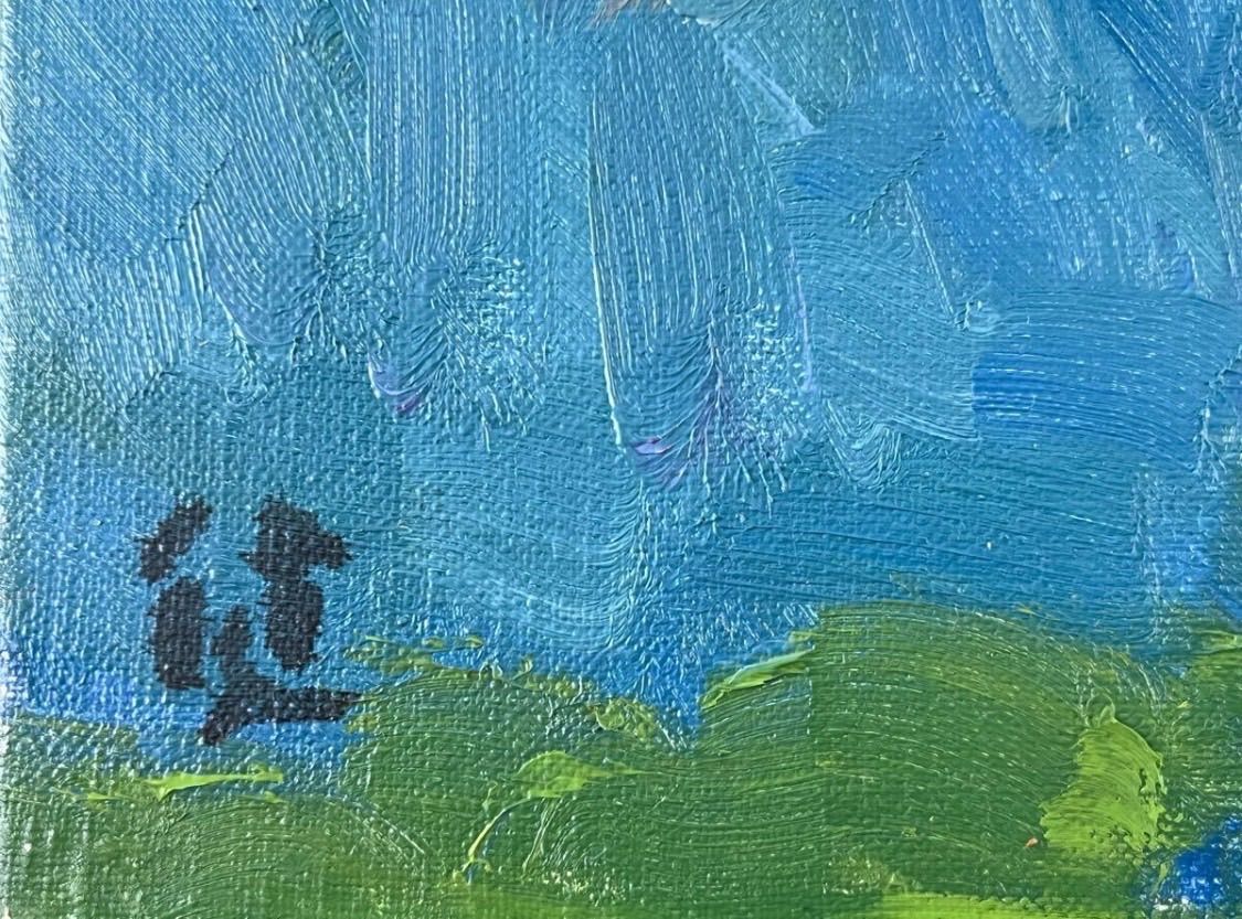 柳沢健 「穂高岳」油彩 F4号 長野県を代表する洋画家 春陽会会員 写実