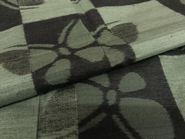 平和屋着物○上質な紬 市松舞蝶文 正絹 逸品 AAAV7199zg - メルカリ