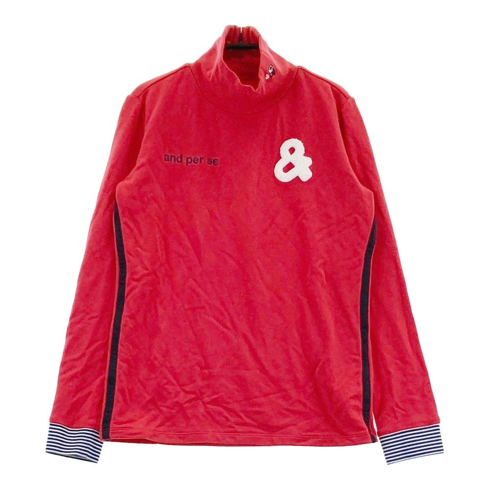 サイズ：M AND PER SE アンパスィ  長袖ハイネックTシャツ  ブラック系 [240101466635] ゴルフウェア レディース ストスト サイズ：M AND PER SE アンパスィ ハイネック 長袖Tシャツ