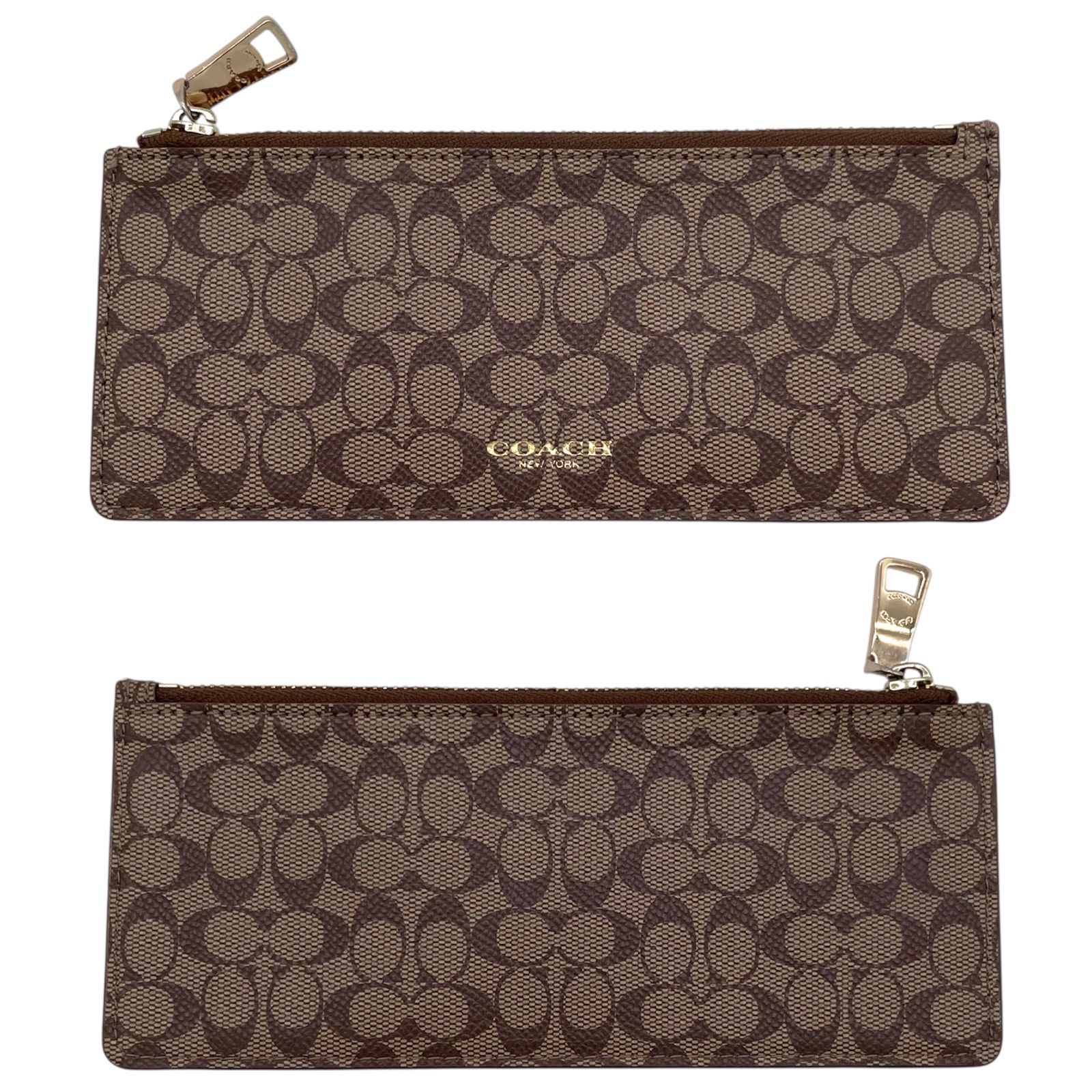 COACH コーチ 長財布 ポーチ 2点セット シグネチャー ブラウン F52628 