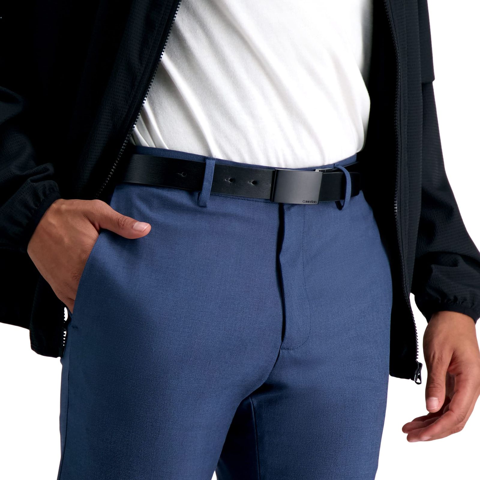 Calvin Klein メンズ ツーインワン リバーシブル モダン プラーク バックル ドレスベルト ブラック|ブラック Medium 34-36 WWW_NOITHATQUANGTHANH_NET