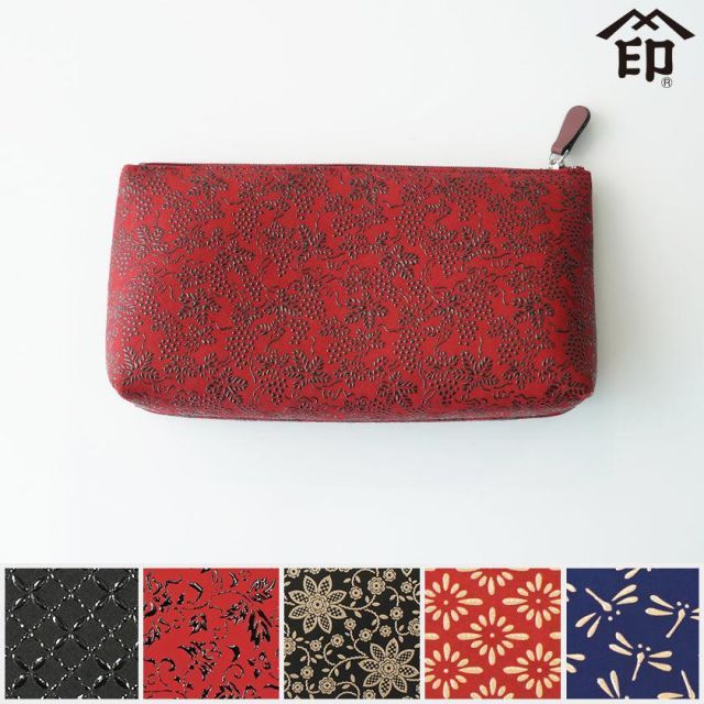 新品未使用品 印伝ポーチぶどう柄 印伝 甲州印伝 印傳屋 上原勇七