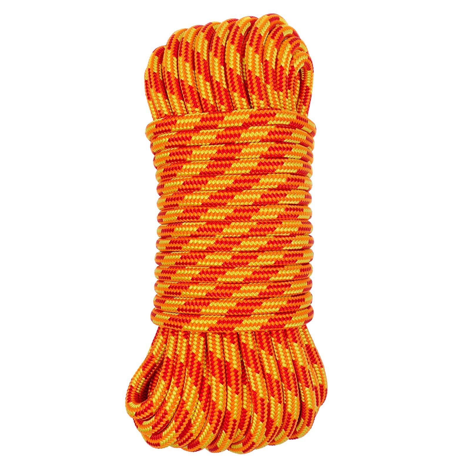 Size 30M | 100Ft GM CLIMBING 30kN 11.5mm ダブルブレード 二重編み構造 リギングロープ ポリエステルシースとナイロンコア編み 30M カットサイズ オレンジ