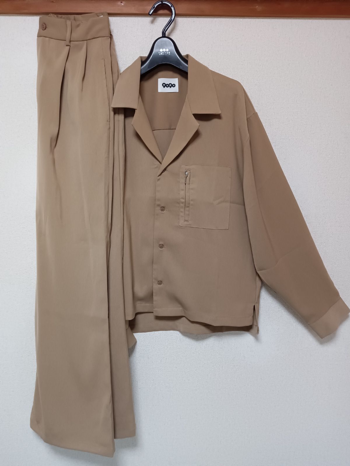 美品9090ナインティナインティ上下セットアップユニセックス長袖シャツ