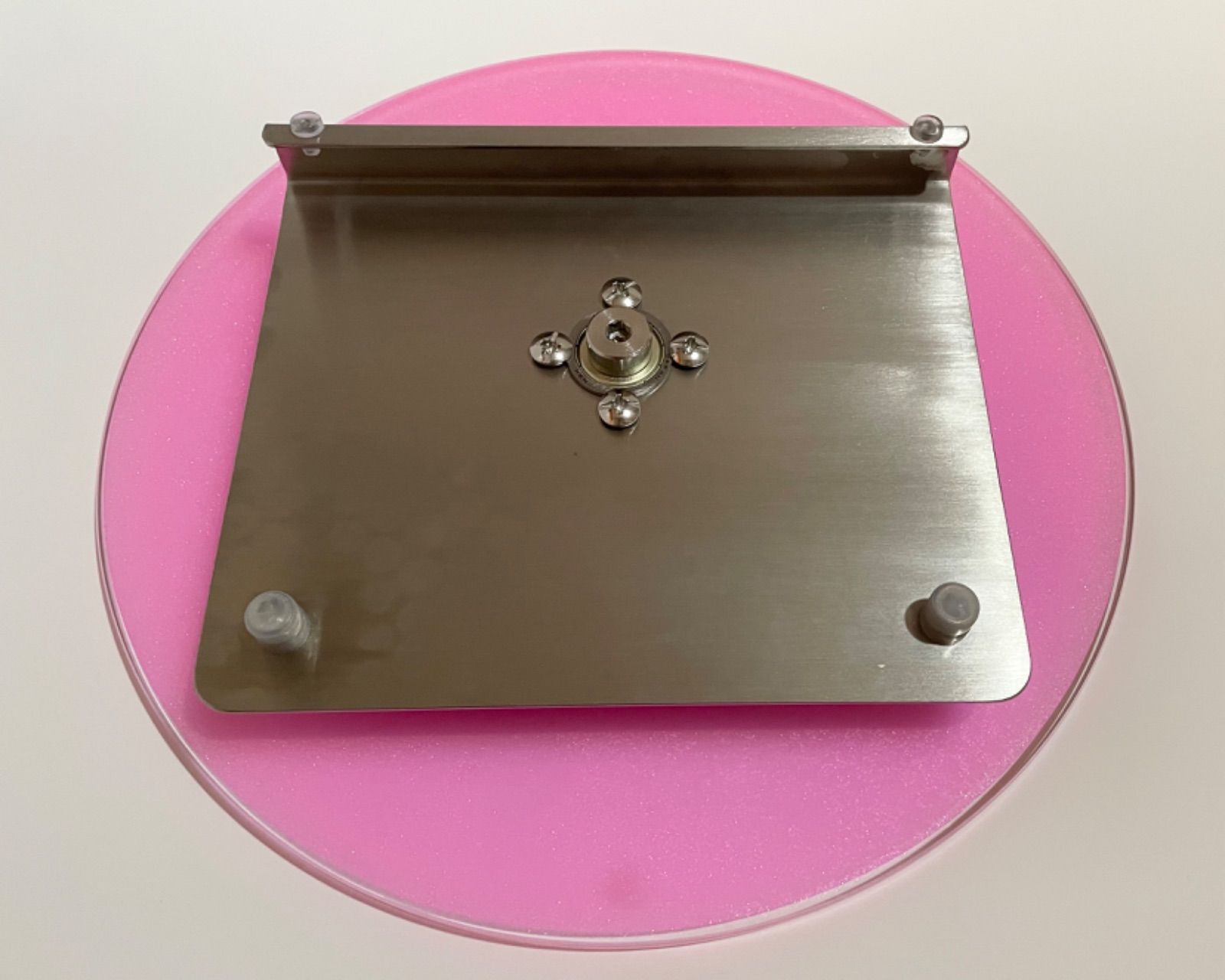 チンチラ 床置きタイプのサイレント円盤型回し車 ピンク - 小動物用品