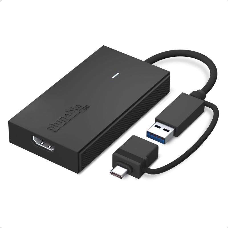 Plugable USB Type-C グラフィック変換アダプター USB-C HDMI 用 Mac Windows 対応 最大解像度 1080p 60Hz の外部HDMIモニターを接続