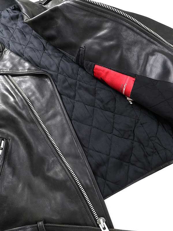 Y'sフオーメン赤ラベルレザーブルゾン 本革 レザージャケット フード レッド 赤 メンズ FD1RED