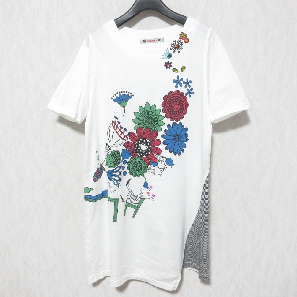 新品アルベロベロ オレボレブラ 半袖チュニック ネイビー フラワーM