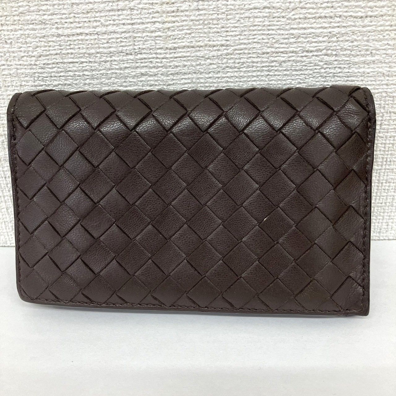 ♪Bottega Veneta ボッテガヴェネタ　イントレチャート　カードケース　ダークブラウン