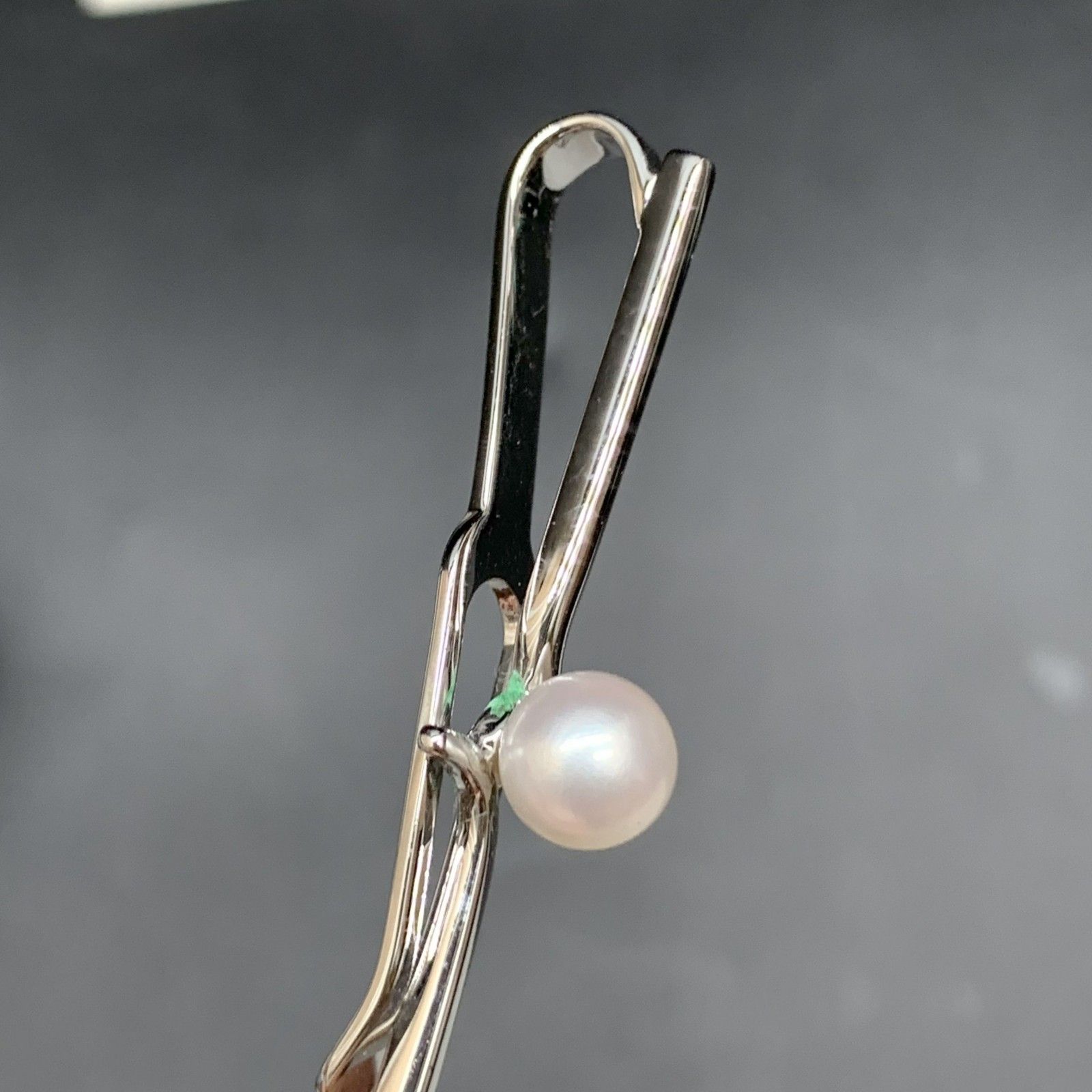 MIKIMOTO ミキモト 真珠 シルバー ネクタイピン 大粒パール