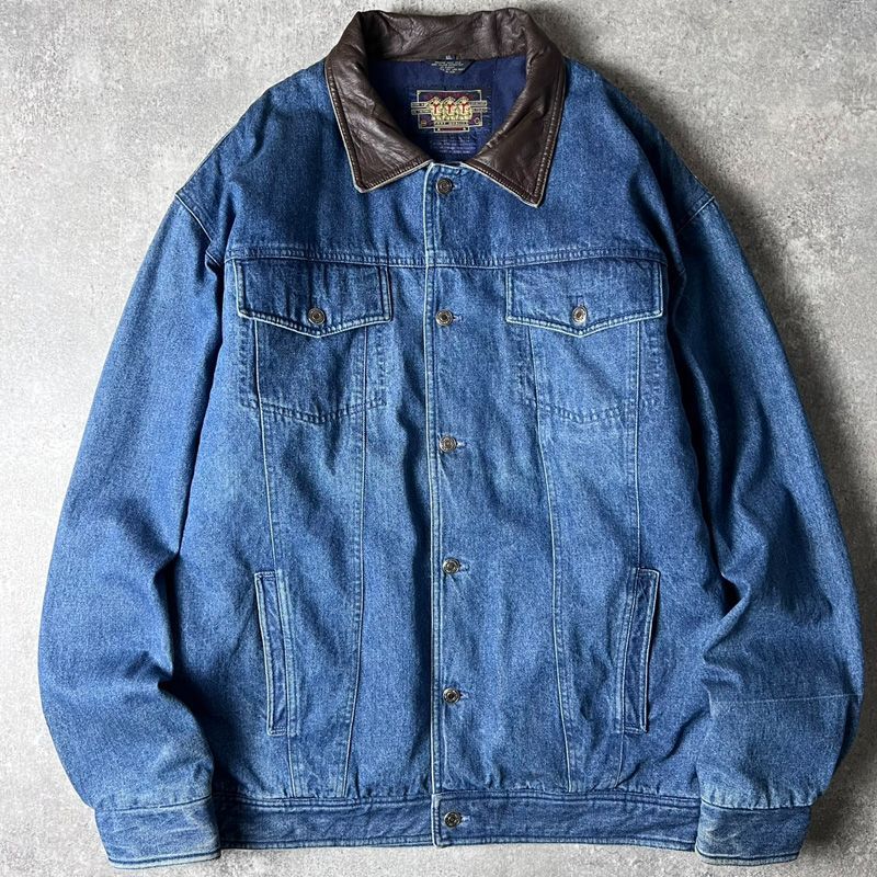 80s CHAPS RALPH LAUREN 中綿 ライナー付き デニム ジャケット XL / 80