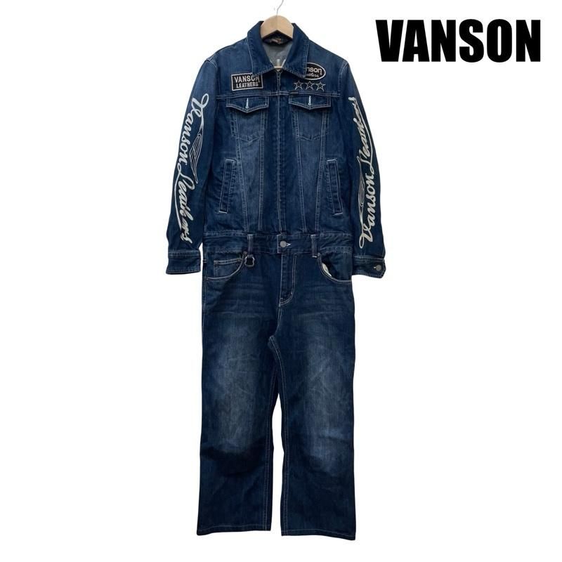 VANSON ヴァンソン サロペット オーバーオール サロペット オーバーオール ワンスター 刺繍 ワッペン デニム オールインワン つなぎ ツナギ オーバーオール バイカー アメカジテイスト