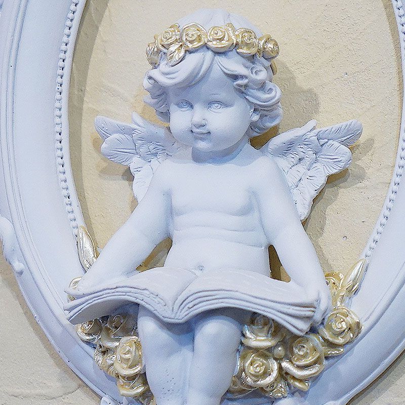 天使の壁掛け　エンジェル　インテリア 天使の壁飾り エンジェル ブックハート エンゼル フェアリー ホワイト ゴールド ローズ バラ エレガント オブジェ インテリア ディスプレイ  ショップ おしゃれ かわいい 天使 妖精 飾り 壁 薔薇 白 輸入雑貨 送料無料RE368099 | Re-LSHOP 〔リエルショップ〕