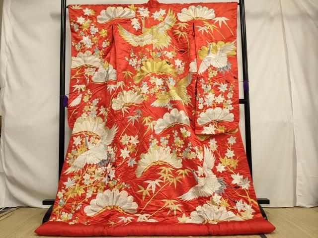 化繊掛下　打掛　和装　婚礼　花嫁　結婚式　神社挙式　飛鶴文 化繊掛下 打掛 和装 婚礼 花嫁 結婚式 神社挙式 飛鶴文 - メルカリ