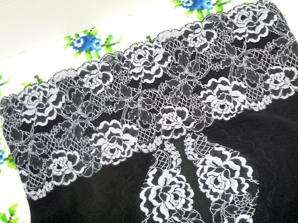 参考41800円 最 補正下着 シャンデール シャルム ハイウエストガードル Size90 パールブラック 豪華ストレッチレース ヒップUP _HB1