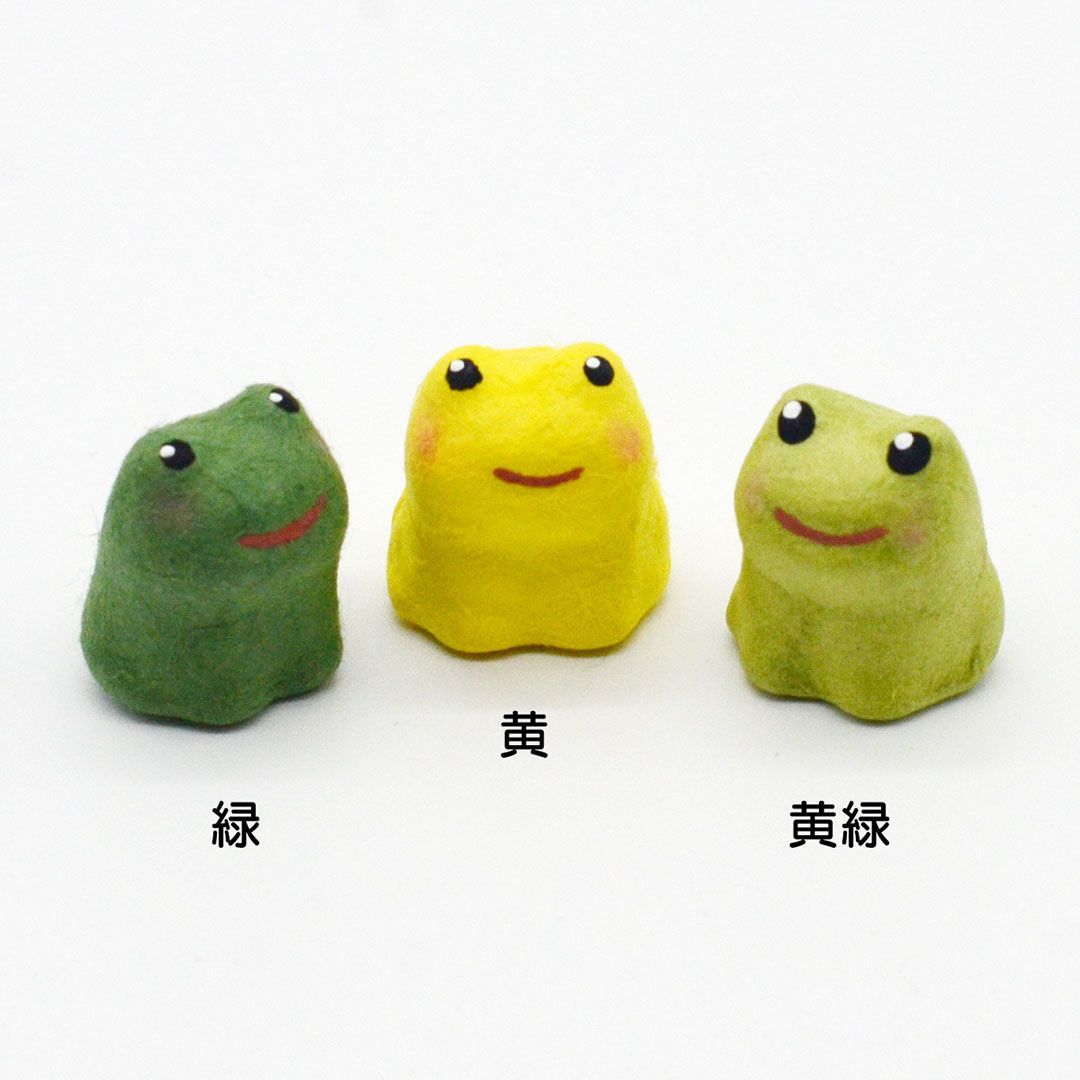 ちぎり和紙 ぷちカエル 3色セット 1円玉サイズのかわいい蛙の
