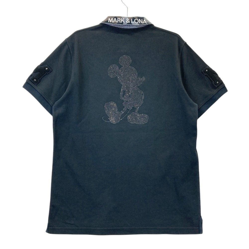 MARK & LONA ミッキーポロシャツ ブラック MARK&LONA マークアンドロナ ×Disney ハーフジップ 半袖