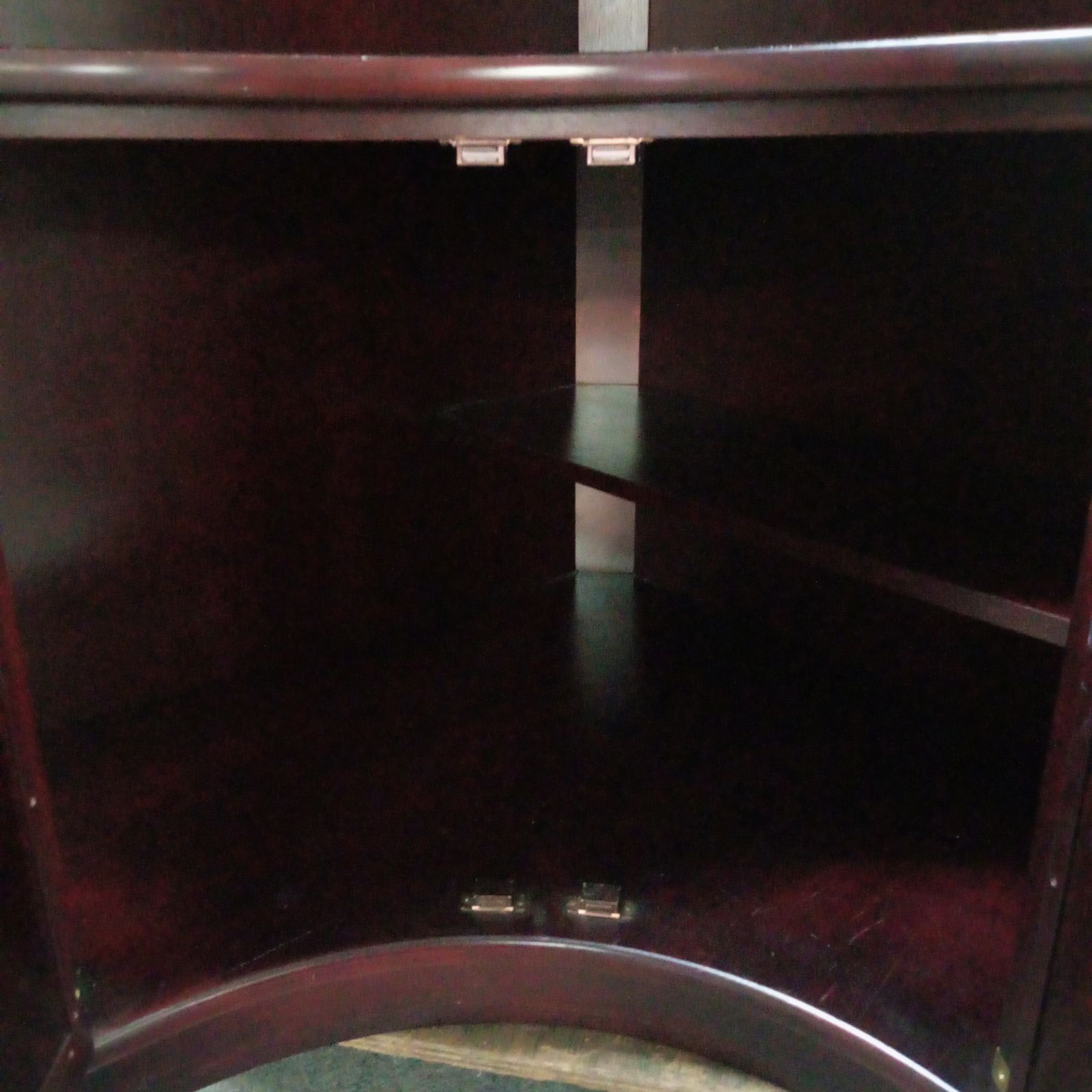 ◯ karimoku カリモク コーナーキャビネット 棚 食器棚 飾り棚 昭和