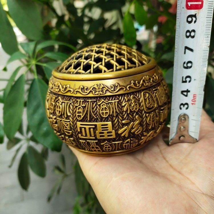 銅器 浮彫二仙香薫炉 手提げ暖手炉 香炉 香道具 装飾品 工芸品 置物 銅器 浮彫二仙香薫炉 手提げ暖手炉 香炉 香道具 装飾品 工芸品 置物