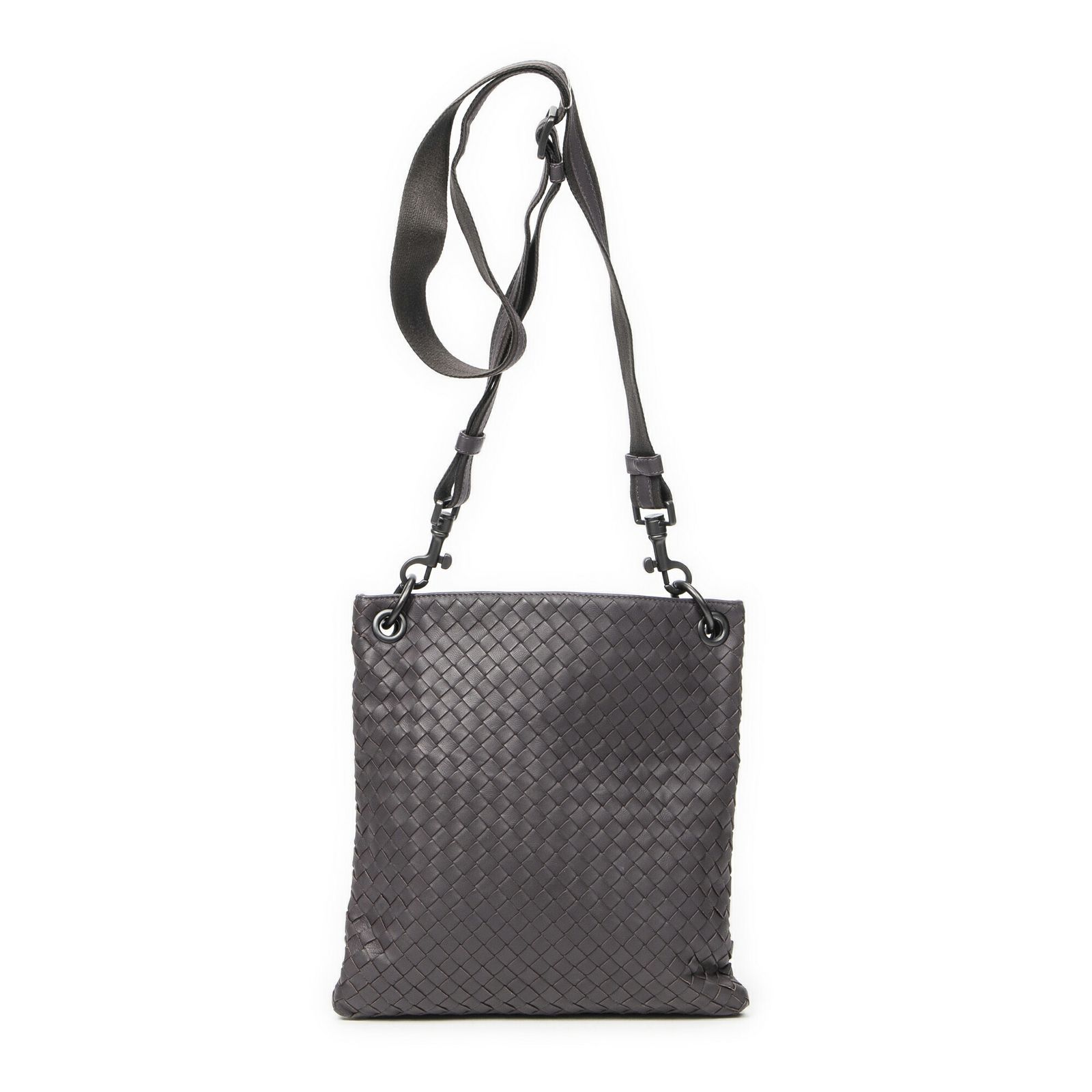 BOTTEGA VENETA ボッテガヴェネタ スモール メッセンジャーグレーイントレチャートレザーA