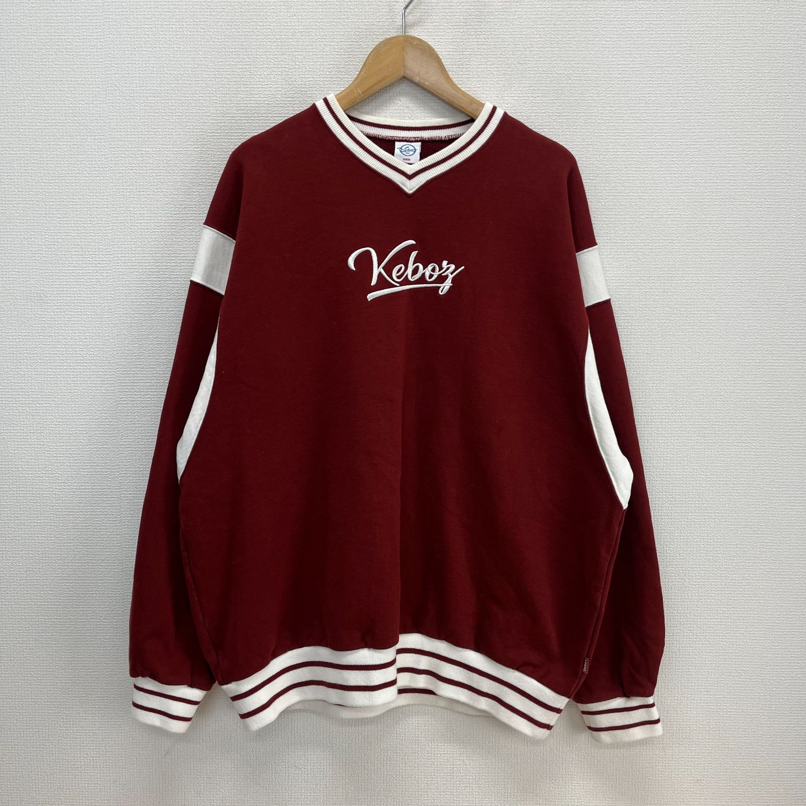 KEBOZ ケボズ ICON BOW SWEAT CREWNECK 16oz 裏毛 ロゴ Vネック