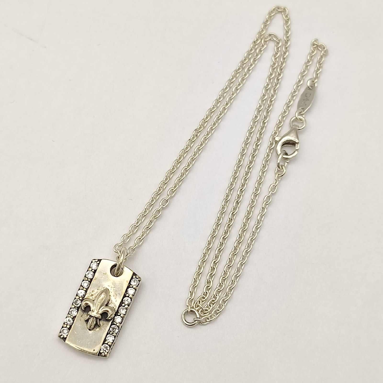 美品】PATRICK COX パトリックコックス ユリの紋章プレートネックレス 