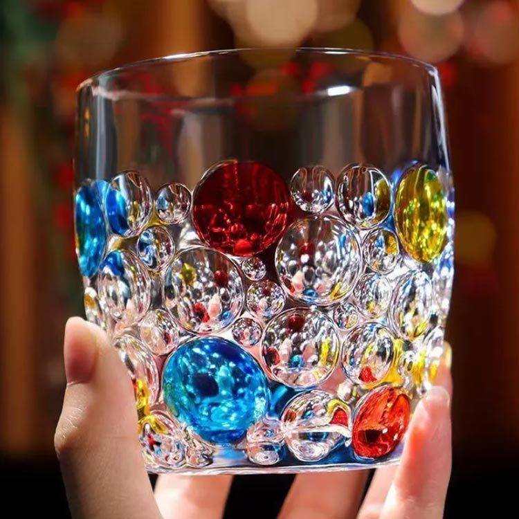 グラス 虹色 カラフル 350ml 2個セット ガラス コップ