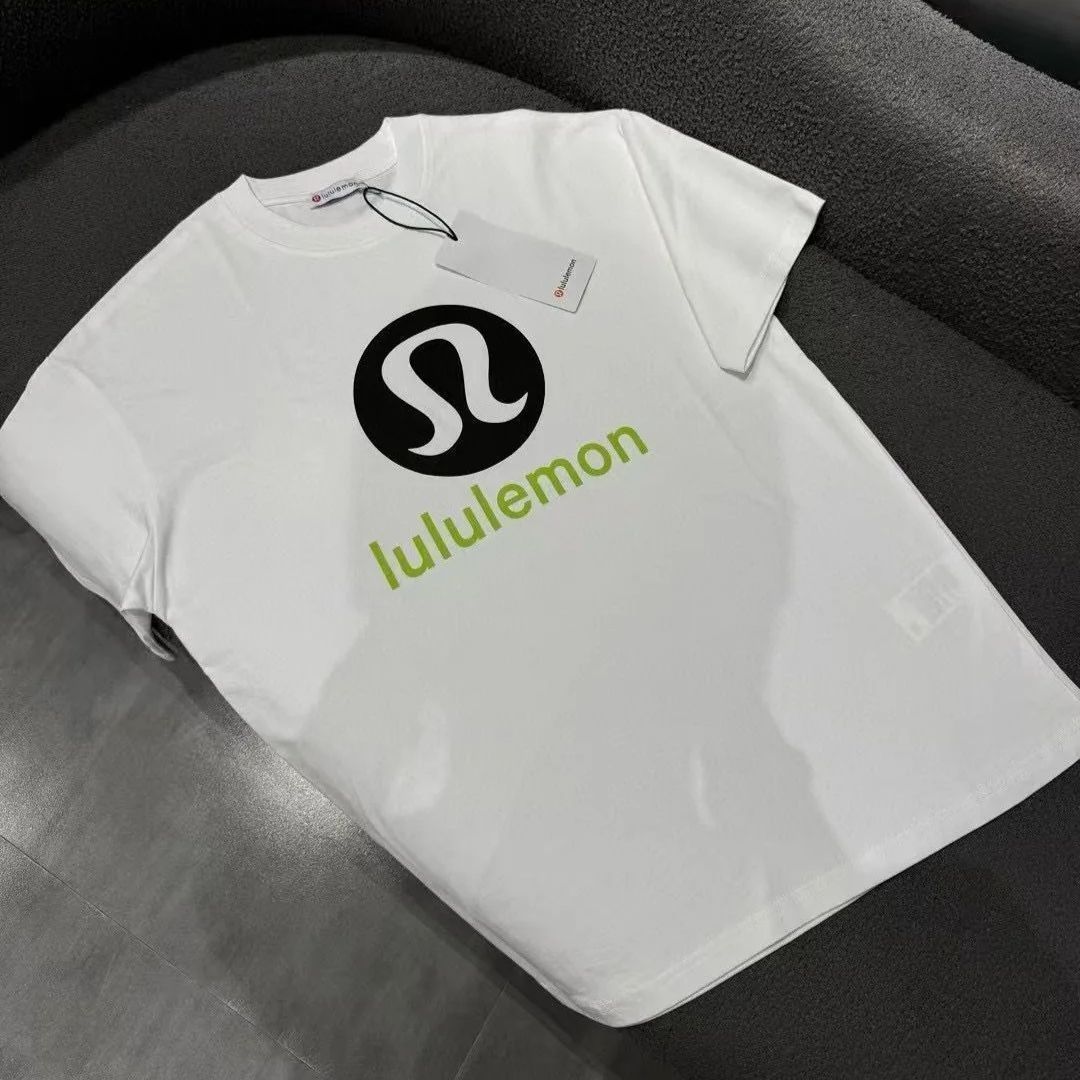 レターズ ブロックプリントシリコンラウンドネックコットン半袖Tシャツ