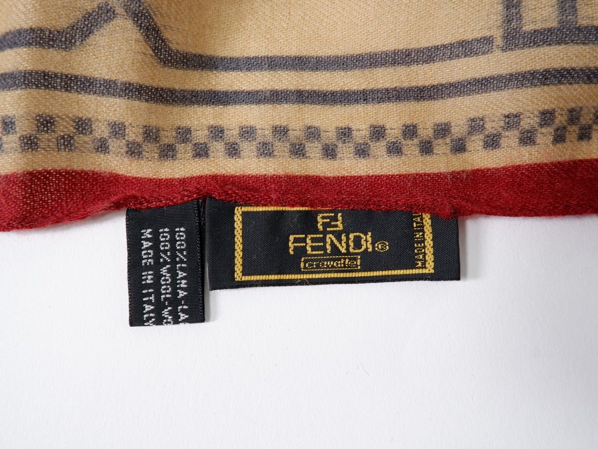 FENDIフェンディ ヴィンテージ イタリア製 市松ズッカ柄 ウール