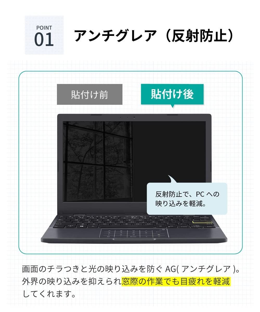 【新品・即日発送】loe(ロエ) 15.6インチ (16:9) ノートパソコン 保護フィルム 反射防止 ギラついたり文字がにじんだりしない 