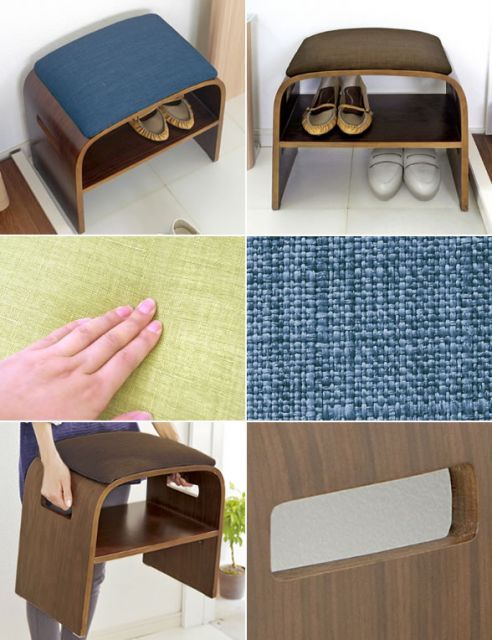 玄関椅子 スツール 幅47cm グリーン 曲げ木 コンパクト 木製×ファブリック 座面下収納 取っ手付き 完成品 リビング 玄関椅子 スツール 幅47cm グリーン 曲げ木 コンパクト 木製