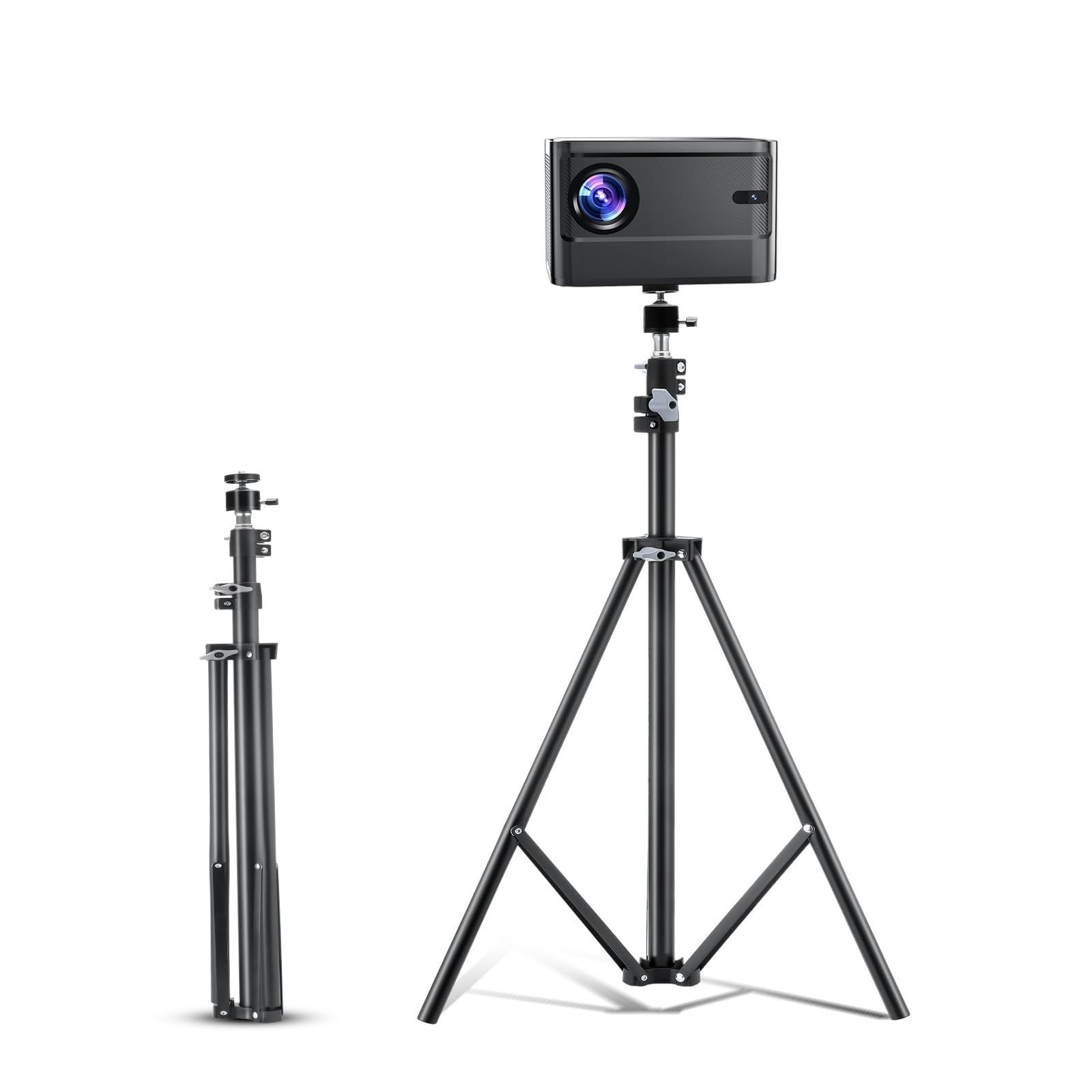 新着商品】プロジェクター 三脚スタンド 軽量 高さ調節 360°回転